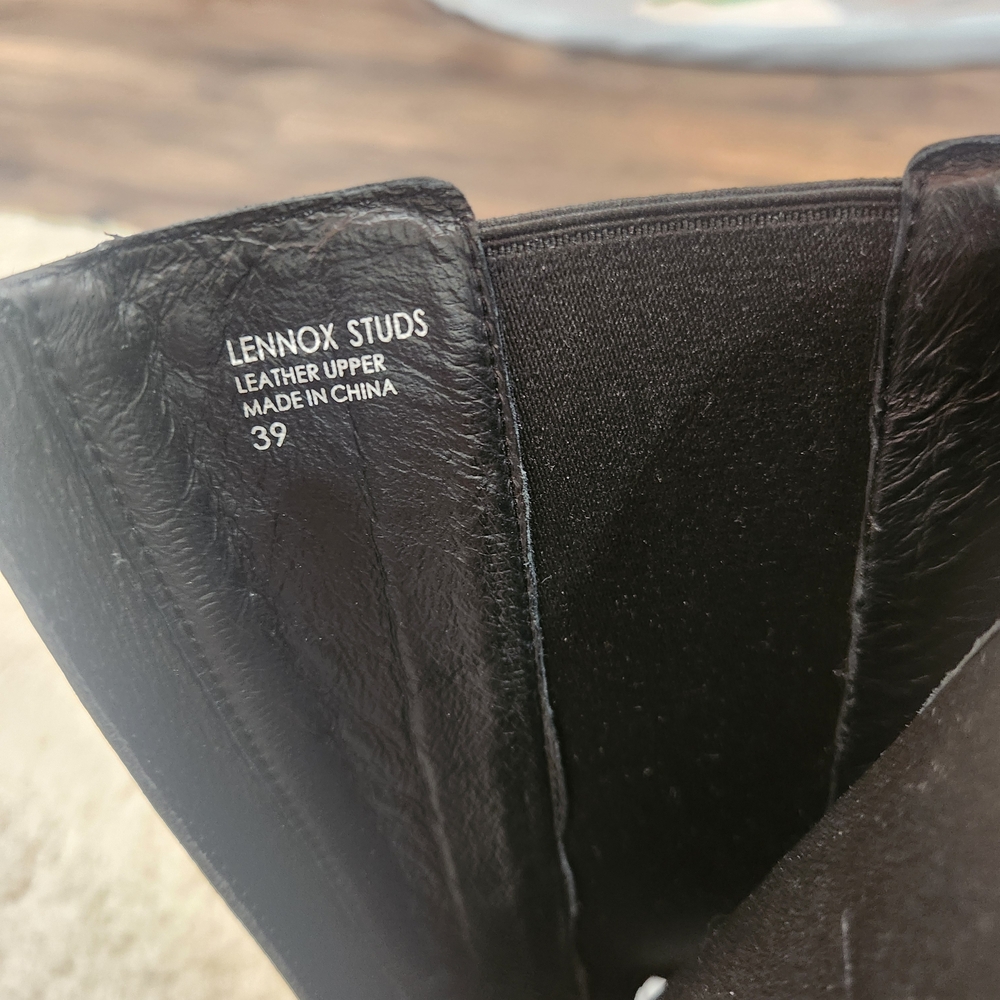 ASH Black Leather Stud Tall Chelsea Boots - Picture 8 of 8